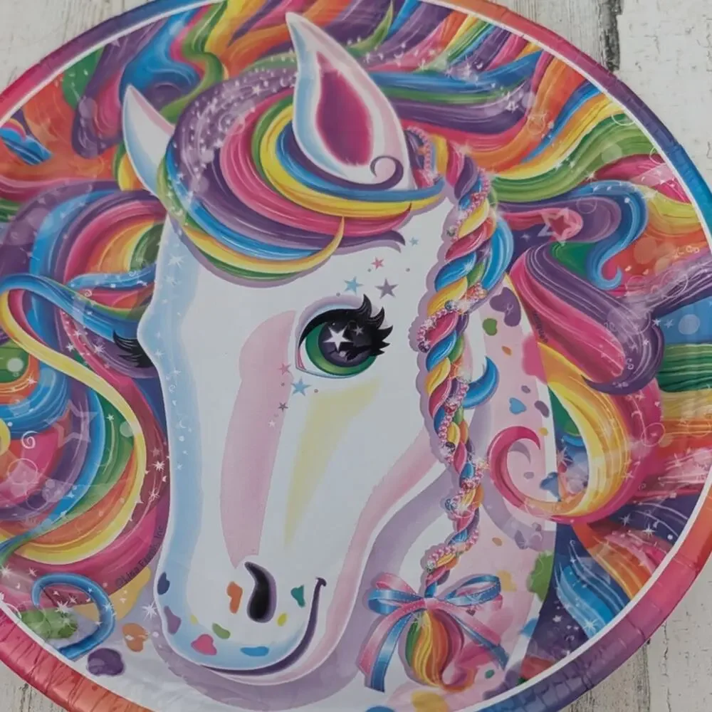 Lisa Frank Retro Rainbow Majesty Party 9 in. Plates NEW 90s Y2K Nostalgia